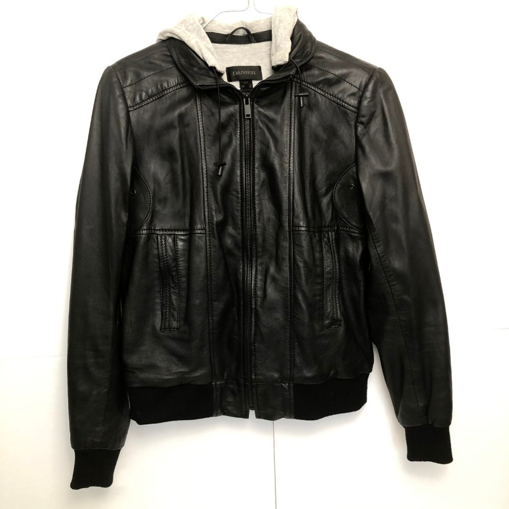Danier Hooded Leather Jacket Size Small